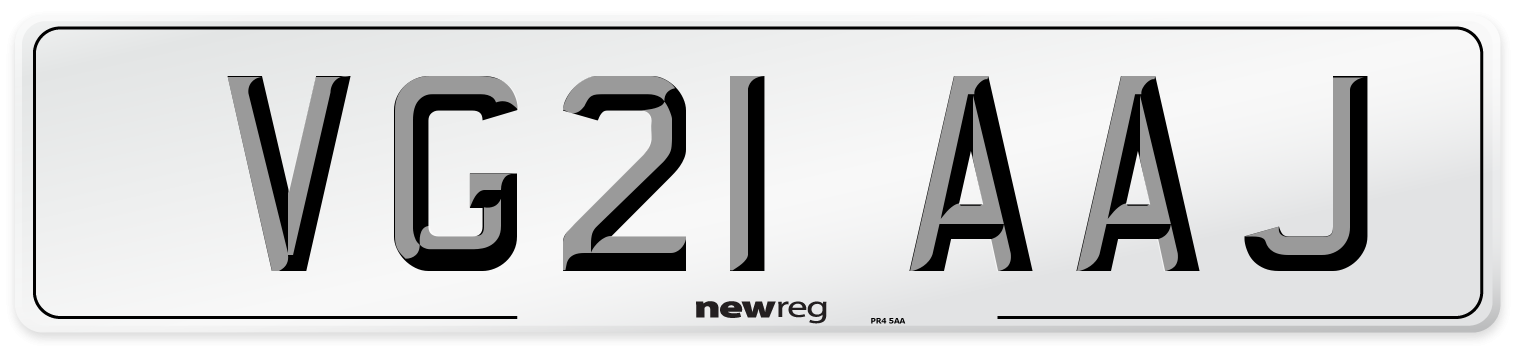 VG21 AAJ Number Plate from New Reg